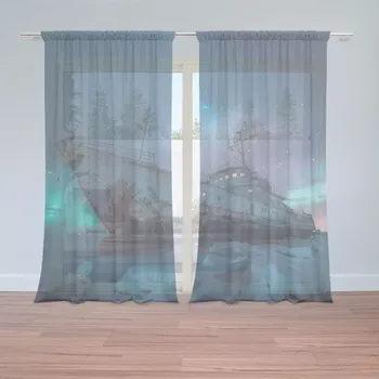 Záclona Sablio Záclony Vrak lodi při polární záři: 2ks 150x250cm