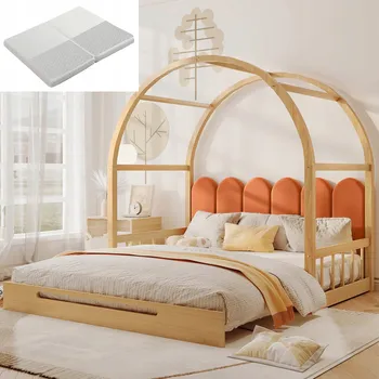 Postel Jednolůžková dřevěná postel Arhatreya 100x140 cm dub