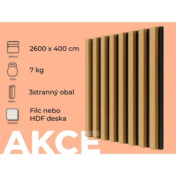 Obklad Windu Akustický obkladový panel, dekor Dub 2600x400mm, 1,04m2