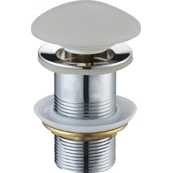 sítko a zátka do dřezu Mexen uzavíratelná kulatá umyvadlová odtoková zátka typu ClickClack, bez přepadu, šedá matná keramická, 79910-67