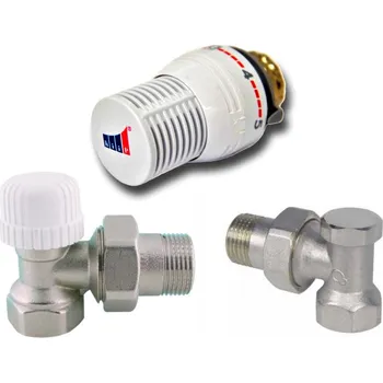 Ventil 1/2" Rohová sada připojení radiátoru s termostatickou hlavicí SENSO