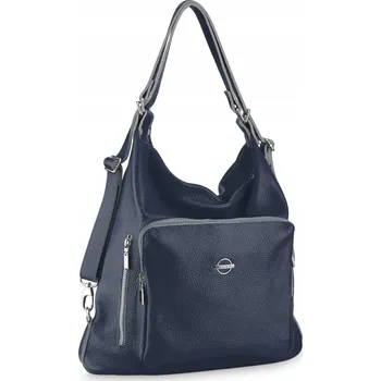 Kabelka Betlewski shopper kabelka z pravé lícové kůže modrá