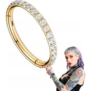 Náušnice Kroužek clicker zlatý s kubickými zirkony 1,2/12