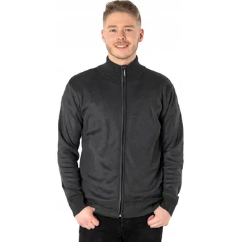Pánský svetr Megitarnow Pánský svetr na zip 6304 šedý rolák velikost 3XL