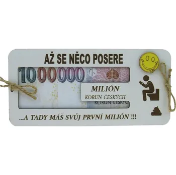 Obálka Dřevěná obálka na peníze "Až se něco posere" 20 x 9,5 cm