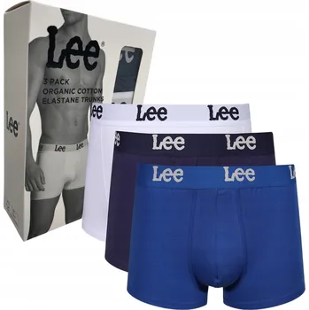 Boxerky Lee modré/bílé/tmavě modré pánské boxerky bavlněné slipy 3 kusy M