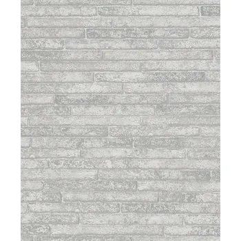 Tapeta Šedá vinylová tapeta 3D efekt cihly s pískovými zrnky, tapeta na zeď basic