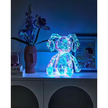 Dekorativní svítidlo LED dekorace vícebarevná PET zajíc králík sezónní doplněk domácí dekorace se světly Beliani