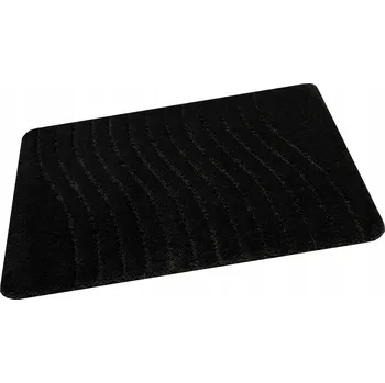 Koupelnová předložka KOUPELNOVÁ PŘEDLOŽKA PROTISKLUZOVÁ ČERNÁ MĚKKÁ VLNITÁ SARA 50x60 cm