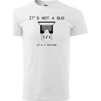 Pánské tričko Sablio Tričko s potiskem It's a feature - bílé S