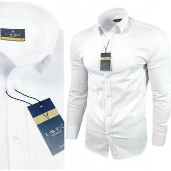 Pánská košile Pánské ležérní bavlna koszula męska s dlouhým rukávem LAVIER , velikost M