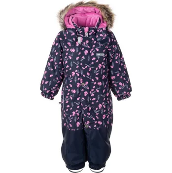 Kojenecká kombinéza Dívčí zimní kombinéza s růžovými lístky Lenne, vel. 86