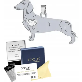Přívěsek Stříbrný přívěsek 925 Jezevčík Krátkosrstý Dárek Šperk GRAVÍROVÁNÍ DÁREK