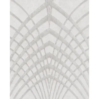 Tapeta Šedá tapeta s ozdobným geometrickým vzorem art deco - arkády