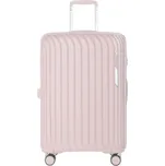 Střední růžový kufr Marbella s drážkami