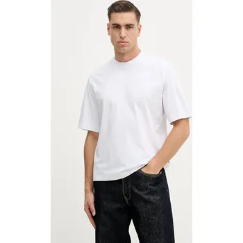 Pánské oblečení Bavlněné tričko Sisley 3UYBS104T bílá 00X, vel. M