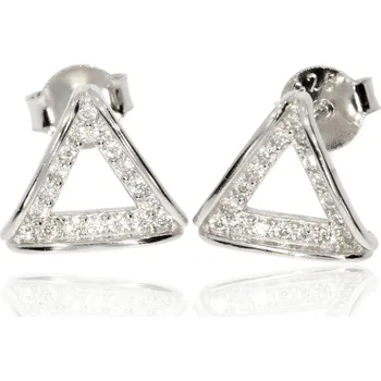 Náušnice Zlatnictví Helios Stříbrné náušnice trojúhelník