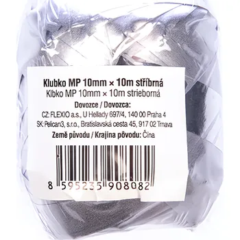 Stuha Flexio Stuha 10mmx10m stríbrná