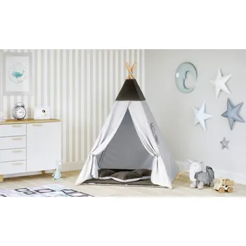 Dětský stan Dětský stan Tipi černý / šedý