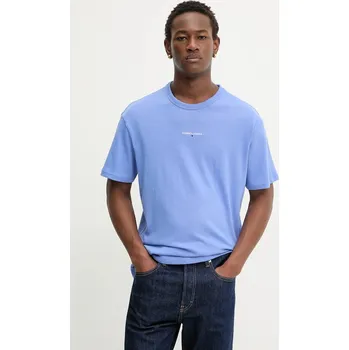 Pánské oblečení Bavlněné tričko Tommy Jeans DM0DM21110 fialová 54X, vel. M