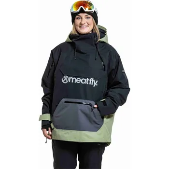 Meatfly unisex SNB & SKI bunda Maddie Black / Olive Light | Černá | Velikost XS