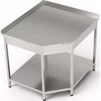 Psací stůl Nerezový rohový pracovní stůl s policí 96,8x70x85 cm | FORGAST