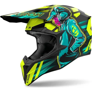 Helma na motorku Přilba WRAAAP Cyber, AIROH (matná žlutá) 2026 (Velikost: XS)