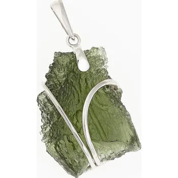 Přívěsek My Moldavite Stříbrný přívěsek s přírodním vltavínem 9538-11129