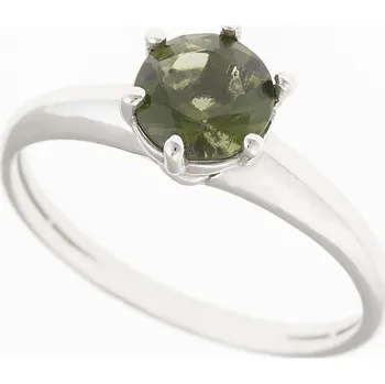 Prsten My Moldavite Stříbrný prsten s vltavínem 3003-3010 57 mm