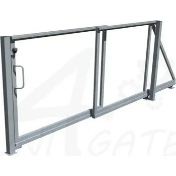 brána Posuvná samonosná teleskopická brána vč. sloupků - 4000 x 1250 mm