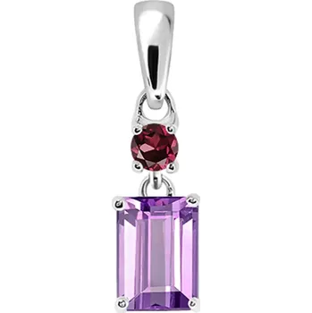 Přívěsek Mure S Amethyst + Rhodolit - stříbrný přívěsek s amethystem a rhodolitem