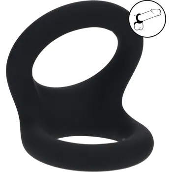 Levelz Double O Cock Ring Medium, elastický silikonový dvojkroužek na penis a varlata