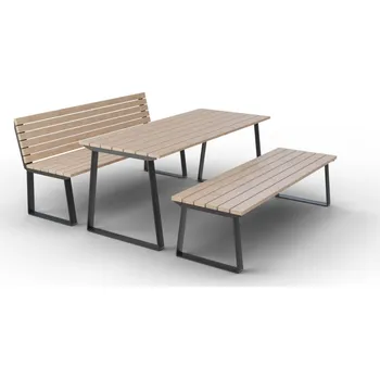 Zahradní lavice HTI Piknikový set Coni II Délka latí: 1500 mm, Typ ukotvení: klasické (šrouby), Barva konstrukce: zelená komaxit (RAL 6005)