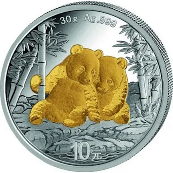 Sběratelství PANDA 2026 coin China (Chinese) Panda – 30g stříbrná mince pozlacená
