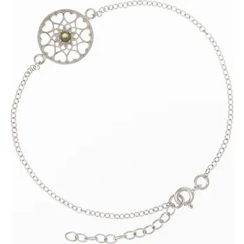 Šperk My Moldavite Stříbrný náramek s vltavíny 4182M-7714 17 cm