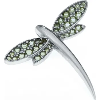 Přívěsek My Moldavite Vážka - stříbrný přívěsek s broušenými vltavíny 4041