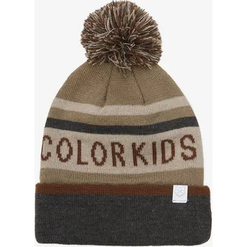 Čepice Color kids čepice s bambulí hnědá OBVOD: 54
