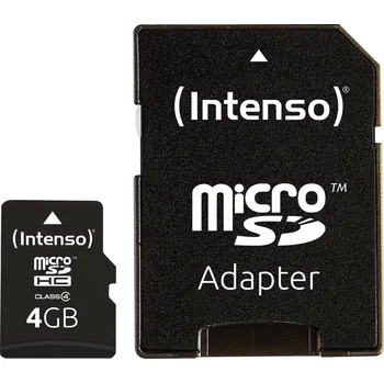 Paměťová karta Intenso 4 GB Micro SDHC-Card paměťová karta microSDHC 4 GB Class 4 vč. SD adaptéru