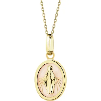 Přívěsek Zlatý přívěsek se smaltem - medailonek Matky Boží - AP544-1603