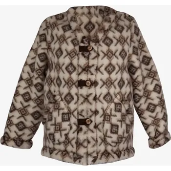 Dámský kabát Vlněný kabátek vzor Smetanová, hnědý vzor L