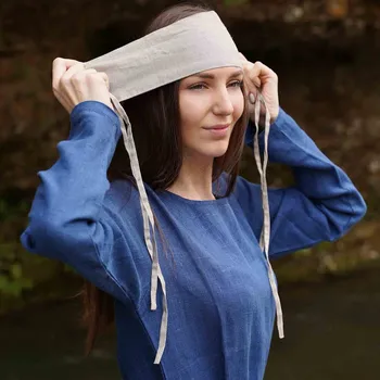 Karnevalový kostým Mythrojan Středověká plátěná čelenka „Dame Éléonore“ (12.–15. století)