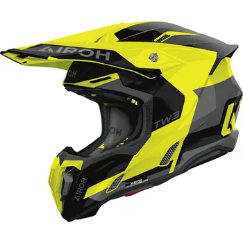 Motodoplněk Motokrosová helma Airoh Twist 3 Fancy lesklá fluo žlutá XL