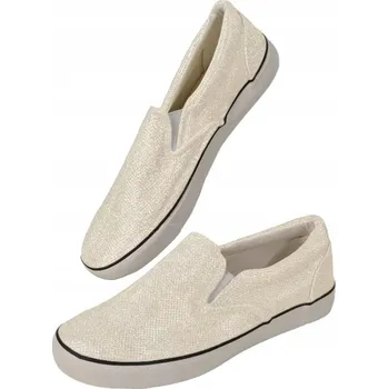 Dámské tenisky Klasické tenisky, nazouvací plátěnky (slip-on) se třpytkami 36