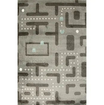 Koberec KOBEREC ŠEDÝ DĚTSKÝ PRO HRÁČE CHLAPCE S PUNTÍKY KRÉMOVÝ LIMA 120x170 cm