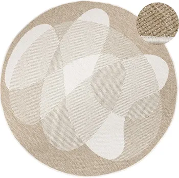 Koberec KOBEREC KULATÝ BÉŽOVÝ VENKOVNÍ KOBEREC NA BALKON, SISAL BRUSEL, průměr 120 cm