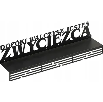 Věšák Věšák na medaile DOKUD BOJUJEŠ XL s poličkou černý šířka 60 cm