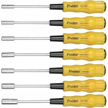 Šroubovák Sada nástrčných šroubováků pro šrouby s přírubou M3-M6, 7 kusů, Proskit
