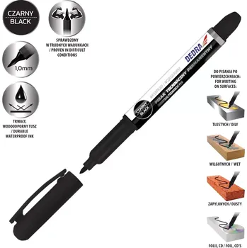 Dedra Značkovač permanentní černý - 20 ks