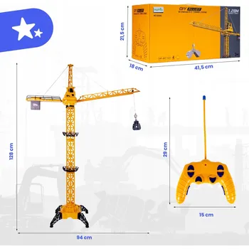 autíčko Stavební jeřáb obří dálkově ovládaný RC hračka 128 cm hračka