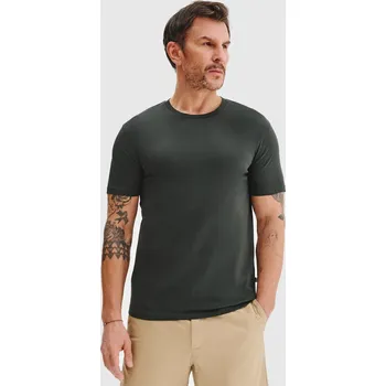 Pánské tričko Bavlněné pánské tričko v tmavě zelené barvě Pako Lorente, velikost vel